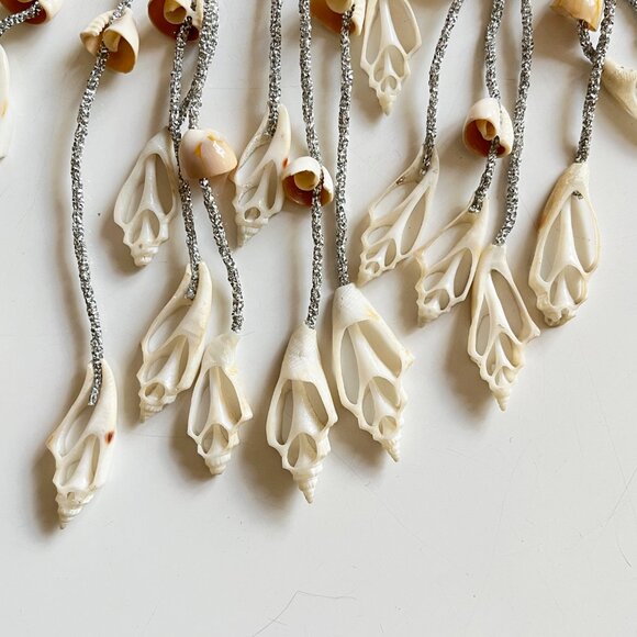 Rare Vintage 70s Cowrie and Chula Sea Shell Jewelry Crown Head Piece Wig OS main image 4